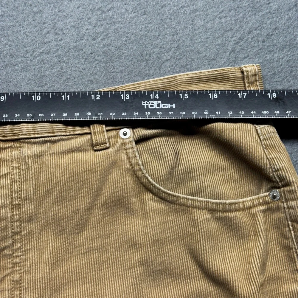 Lands' End Square Rigger Mens Corduroy Pants Tan Straight Leg Size 35x29